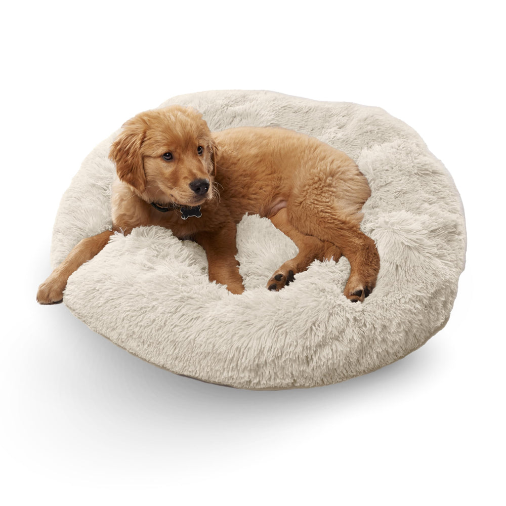 Active Pets premium small donut dog bed closeup faux fur for cozy bedtime comfort.