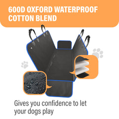 Active Pets waterproof hammock seat cover non-slip-cotton keeps dogs steady on journeys.