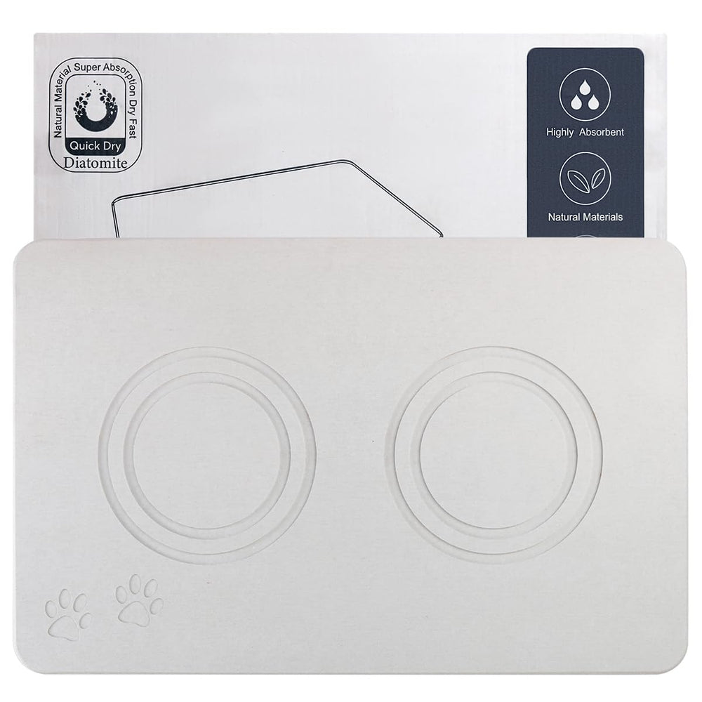 Addogyy stone mat 60x39cm quickly absorbs moisture for tidy feeding areas.