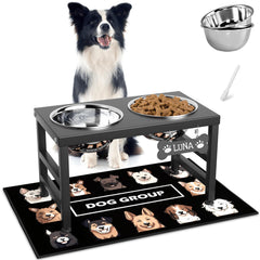 ADENGL elevated dog bowls stand provides ergonomic feeding height for dogs