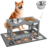 ADENGL elevated dog bowls stand shows the comfortable feeding height for dogs.