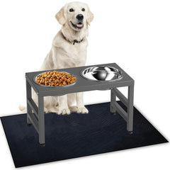 ADENGL metal raised dog bowl assembly demonstrates elevated-feeder setup for comfortable feeding