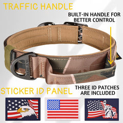 ADITYNA camo collar wide strap detail for confident training and walking.
