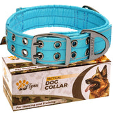 ADITYNA heavy-duty dog collar, 24-30 inch adjustable, secure handle for training.