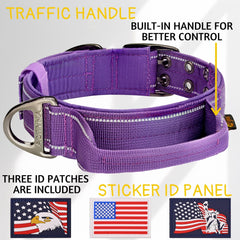 ADITYNA heavy-duty dog collar handle closeup showing easy-grab control.