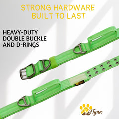 ADITYNA heavy duty dog collar neoprene padding highlighted for comfortable wear