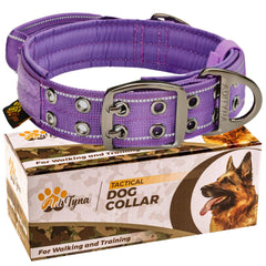 ADITYNA heavy-duty dog collar reflective purple handle visible for confident control.