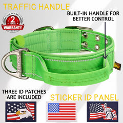 ADITYNA collar shows reflective stitching for safer night walks.