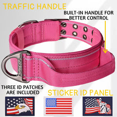 ADITYNA wide 1.5-inch pink dog collar for comfort and control