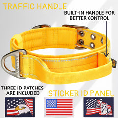 ADITYNA yellow collar with reflective stitching improves night visibility