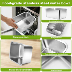 Adjustable Height Elevated Large Dog Water Bowl with non-slip rubber feet.