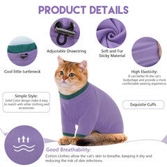 ADNIKIA cat surgery recovery suit full body view highlighting wound protection and gentle fit