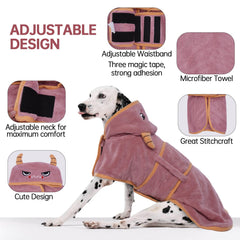 ADNIKIA dog drying coat belly-strap closeup emphasizes secure fit and easy on-off.