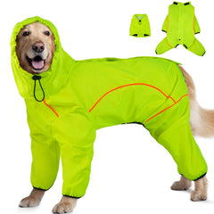 ADNIKIA dog raincoat waterproof fabric close-up shows durable rain protection.