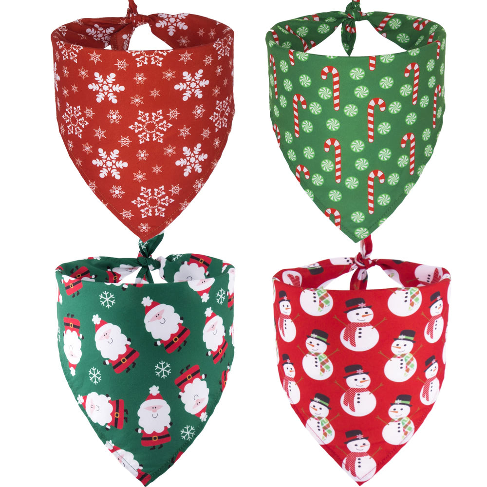 ADOGGYGO 4 bandanas navideñas para perros pequeños, ideal para fotos festivas