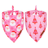ADOGGYGO Christmas dog bandana pink Santa design adds festive charm to photos.