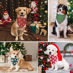 ADOGGYGO Santa-pattern dog bandana enhances holiday photos and events.