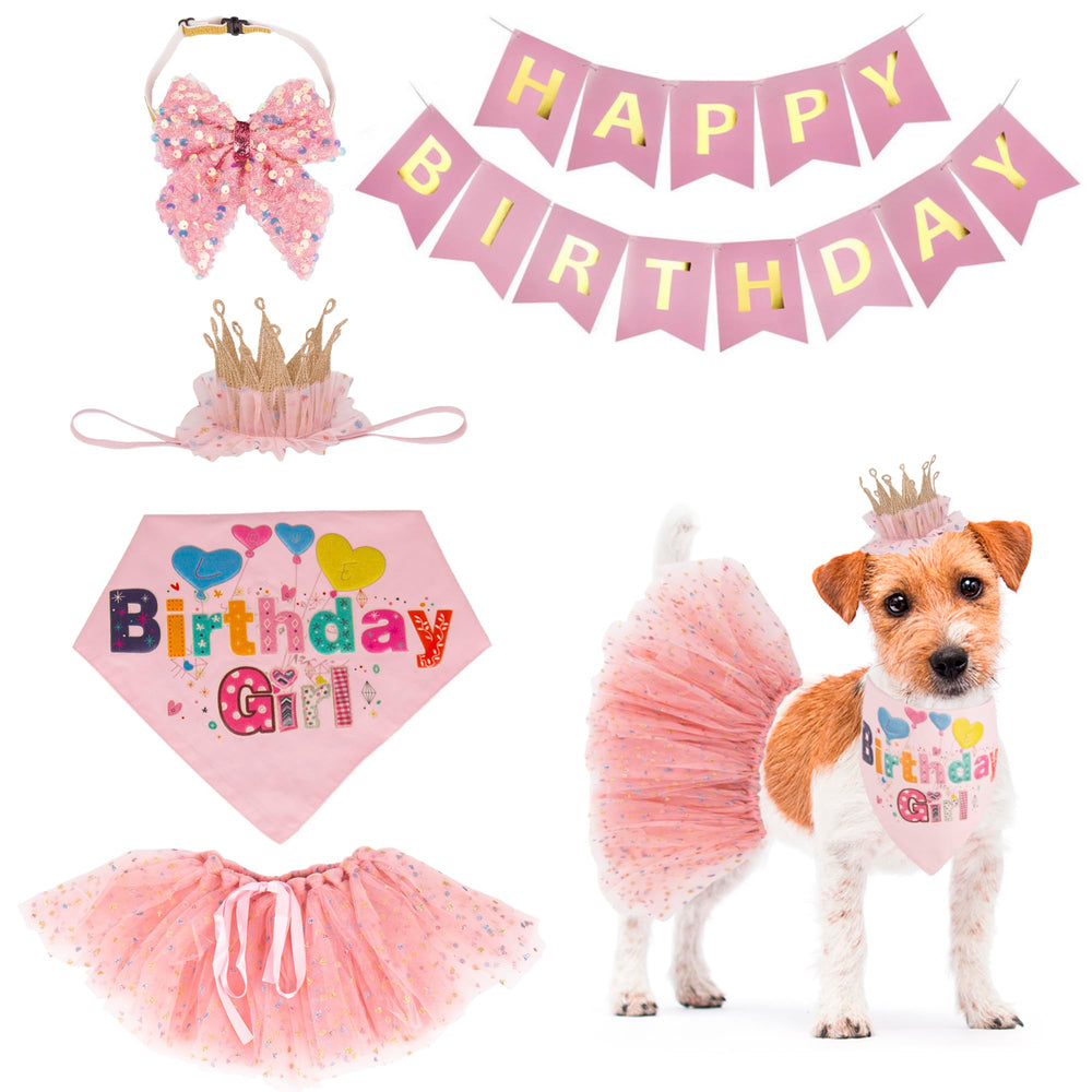 ADOGGYGO dog birthday hat and pink tutu, a cute party accessory for photos.