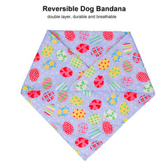 ADOGGYGO reversible bandana close-up shows Easter eggs and vibrant color for daily wear.