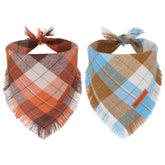 ADOGGYGO fall bandana with tassels edges boosts autumn-style dog look.