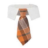 ADOGGYGO fall necktie on orange plaid tuxedo for medium dogs, ideal for holiday events.
