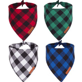ADOGGYGO red plaid dog bandana adds festive holiday style