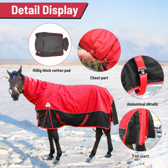 Adsuan horse turnout blanket outer shell demonstrating waterproofing.