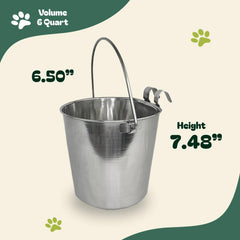 Advance Pet Products durable stainless steel bucket resists rust, scratches, and dents during daily pet use