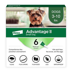 Advantage II Small Dog tube-application demonstrates quick flea treatment after use