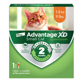 Advantage XD tube on cat neck during application for quick flea protection.