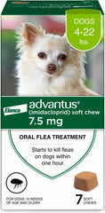 Advantus fast-acting chews in hand show quick flea relief option for dogs.