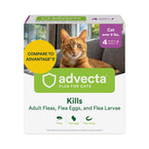 Advecta Plus large cat flea-treatment bottle shown for quick, easy application.