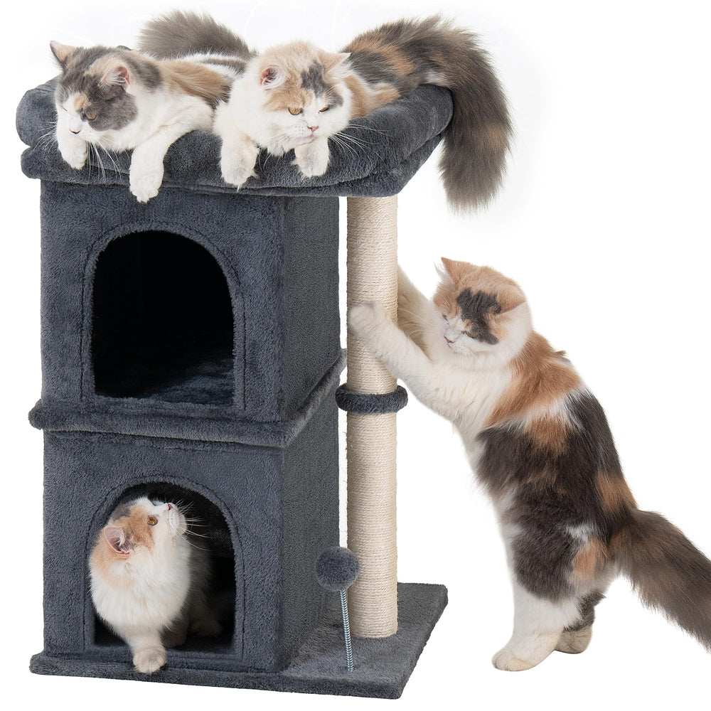 Aechonow 24in cat tree top platform offers elevated views and lounging.