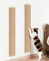Aechonow 34inch wall-mounted cat scratcher 2pack provides space-saving vertical scratching for large cats