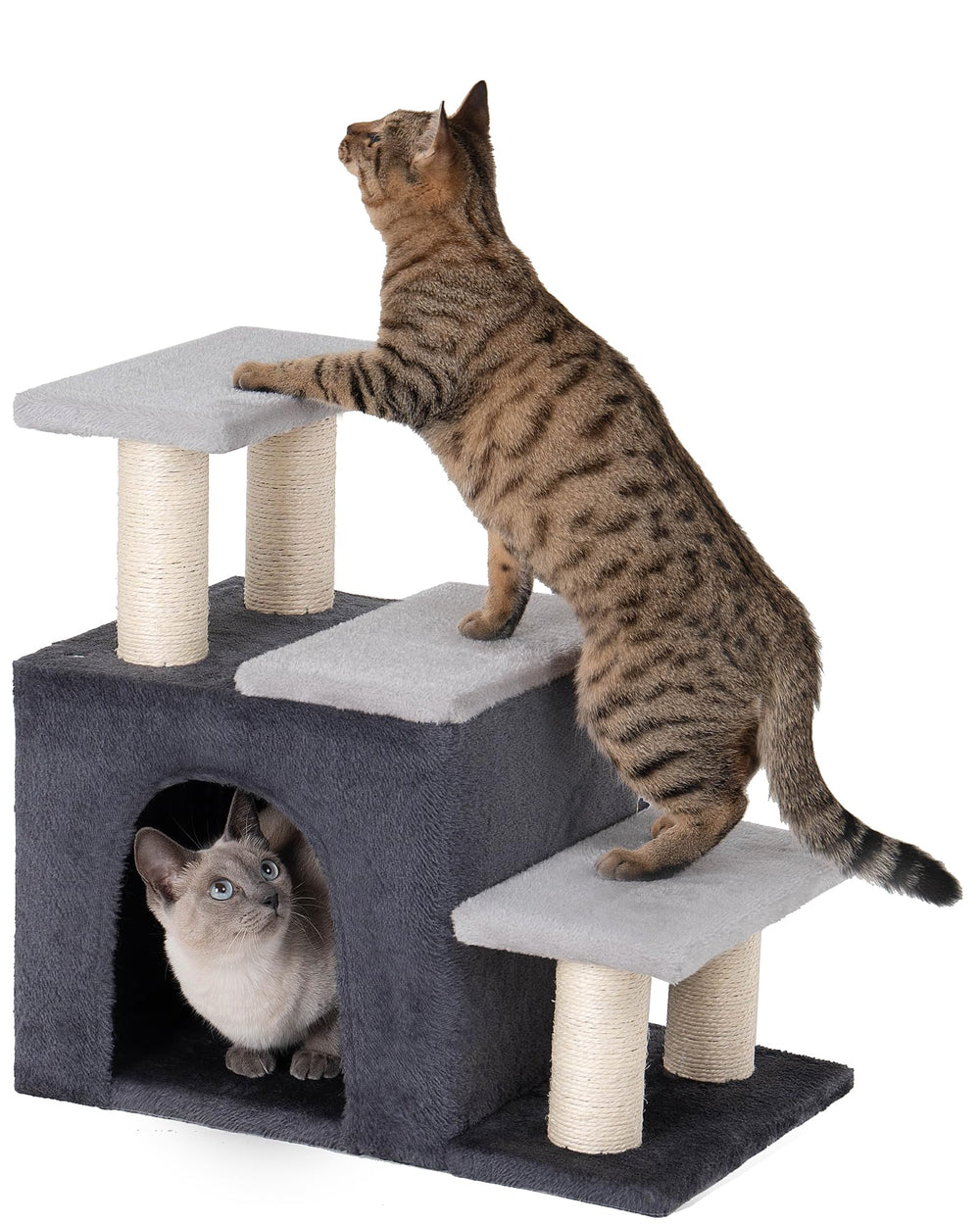 Aechonow 3-in-1 Pet Stairs cat condo for safe climbing and cozy naps.