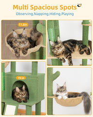Aechonow cat tree condo offers private napping space for multiple cats.