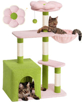 Aechonow flower-cat-tree condo-bed for large cats offers private hideaway and cozy resting space.
