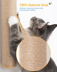Aechonow natural sisal cat scratcher with textured rope for claws