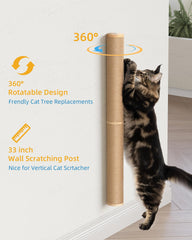 Aechonow sisal rope scratching surface with wood ends supports paw-friendly grooming.