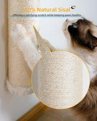 Aechonow wall scratcher sisal pole closeup highlighting claw-friendly texture