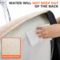 Aeroluxe dog bed with waterproof inner liner protecting foam from spills and accidents.