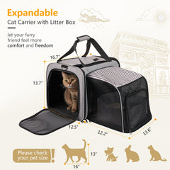 A.FATI cat carrier breathable mesh panels keep cats cool and secure