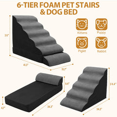 A.FATI dog stairs anti-slip bottom provide secure footing during climbs