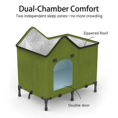 AFEIOFT heated outdoor cat house elevated legs keeps interior dry on damp surfaces