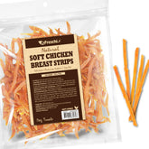 Afreschi Soft Chicken Dog Treats bite closeup showing easy-chew texture