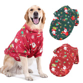 AFYHH dog Christmas sweater front view with Santa pattern for cozy winter warmth.