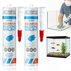 AG Adhesive Guru aquarium sealant clear tube closeup demonstrates strong bond