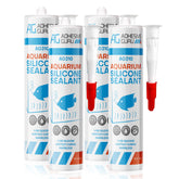 AG Adhesive Guru Aquarium Sealant clear bottle pour shows easy leak sealing for fish tanks.