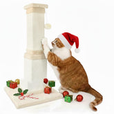 AGYM cat scratching post 32inch tall beige with natural sisal for big-cat stretching
