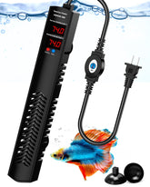AHJ aquarium heater with external controller enabling precise 1°F temperature adjustments.